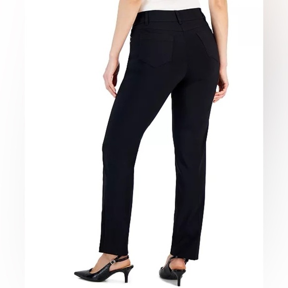 JM CollectionWomen's Plus & Size Tummy Control Curvy-Fit Pants Black Size 18S - Picture 2 of 10